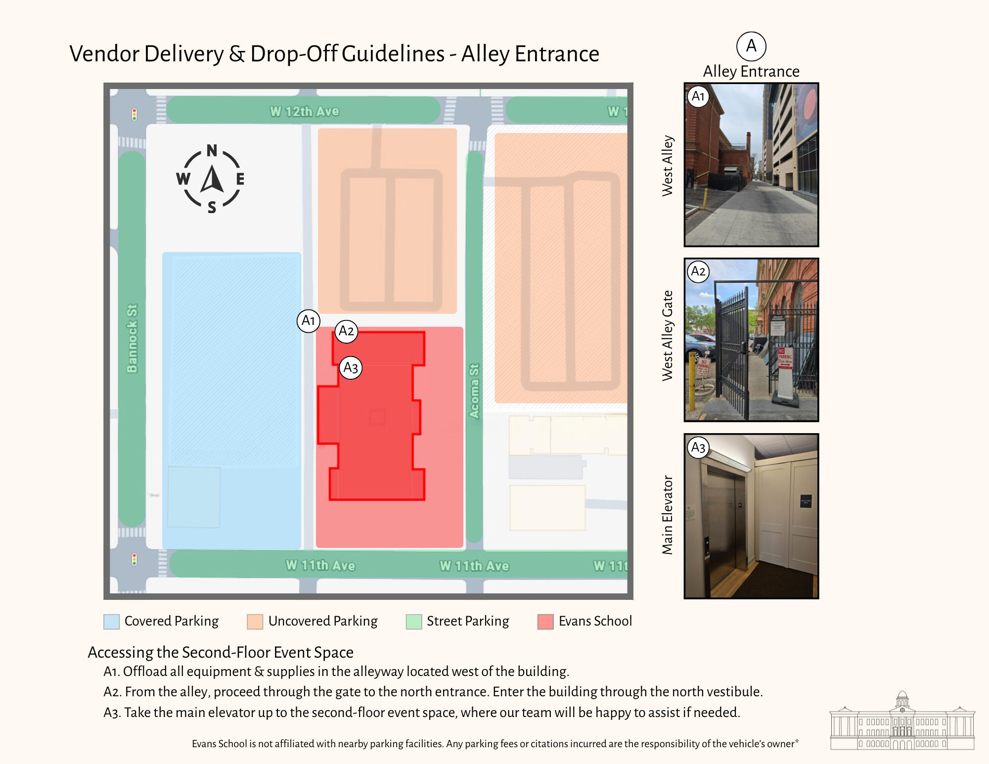 Evans School Vendor Delivery - West Alley