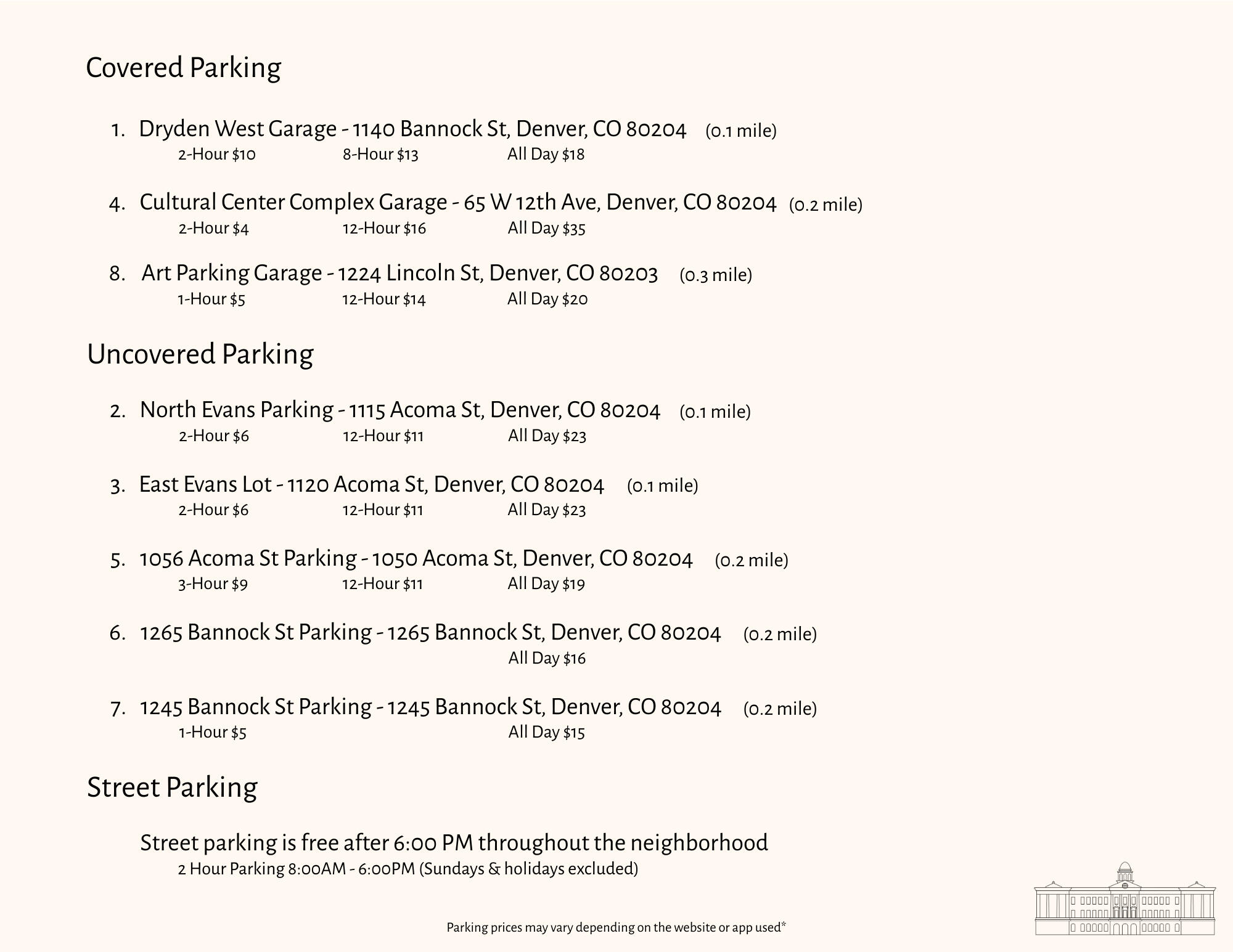 Evans School Parking Info