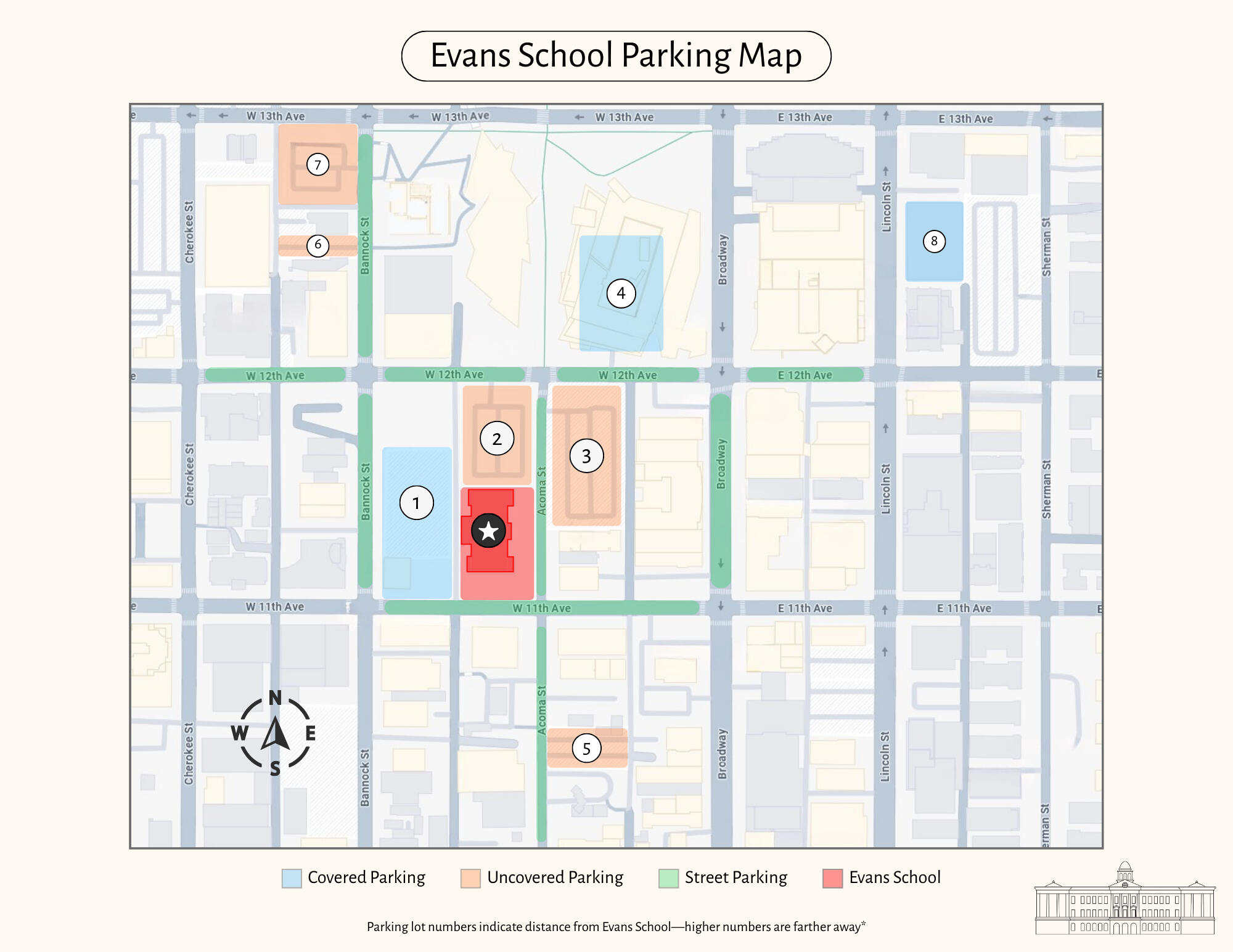 Evans School Parking Map